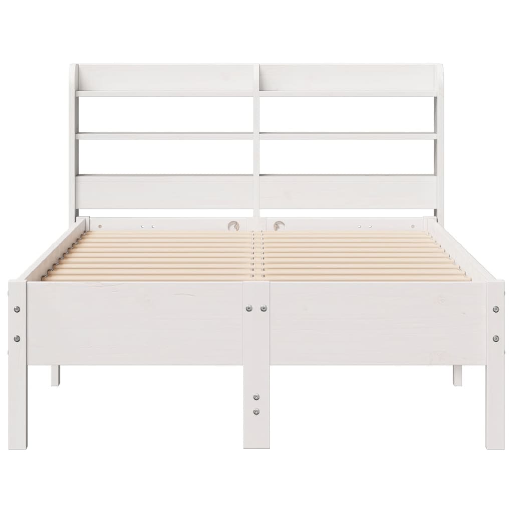 vidaXL Bed Frame without Mattress White 75x190 cm Small Single Solid Wood Pine