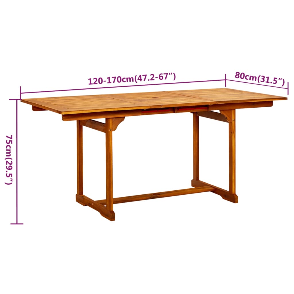 vidaXL 5 Piece Garden Dining Set Solid Wood Acacia