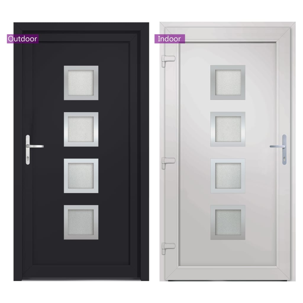 vidaXL Front Door Anthracite 108x200 cm PVC