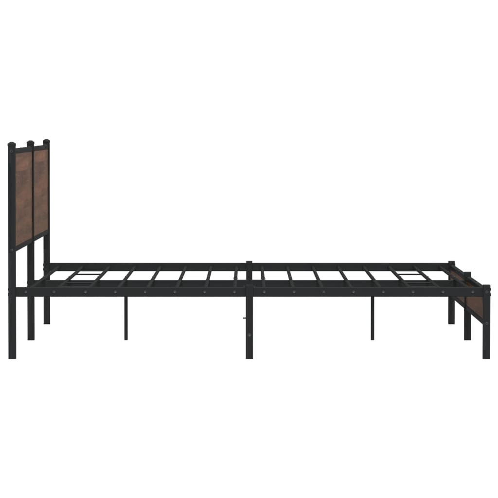 vidaXL Metal Bed Frame without Mattress Brown Oak 200x200 cm