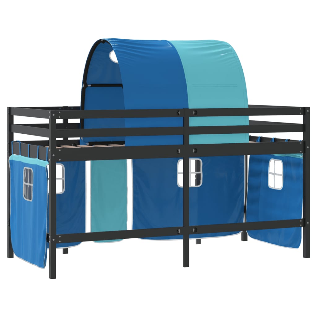 vidaXL Kids' Loft Bed with Tunnel without Mattress Blue 80x200 cm