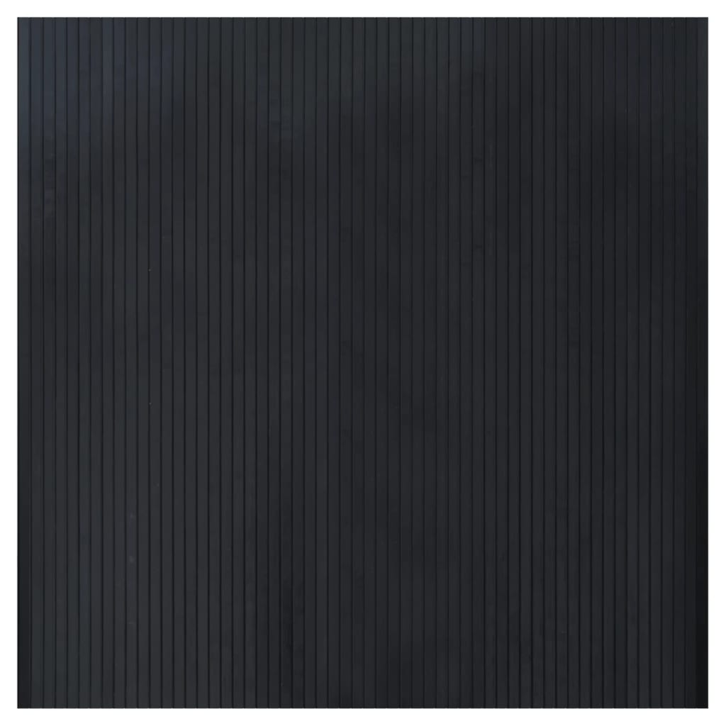 vidaXL Rug Square Black 100x100 cm Bamboo