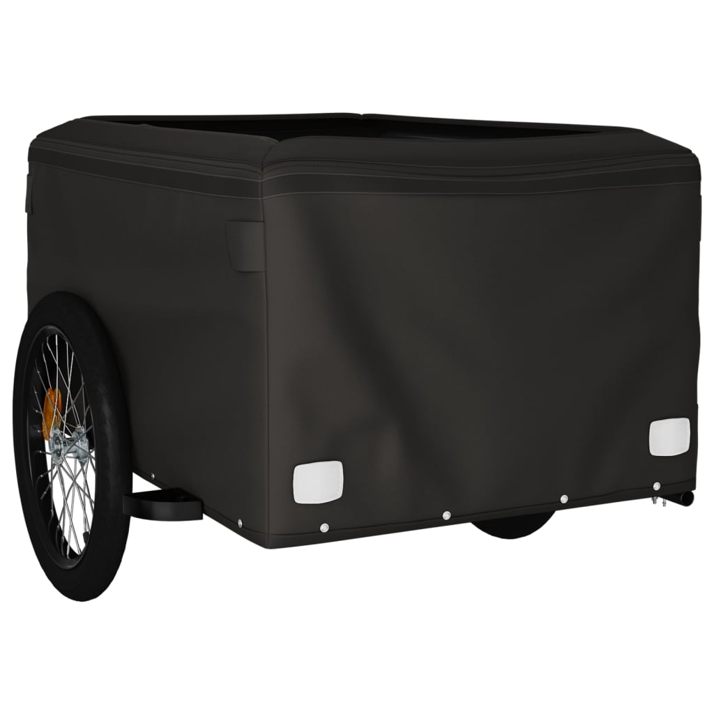 vidaXL Bike Trailer Black and Yellow 45 kg Iron