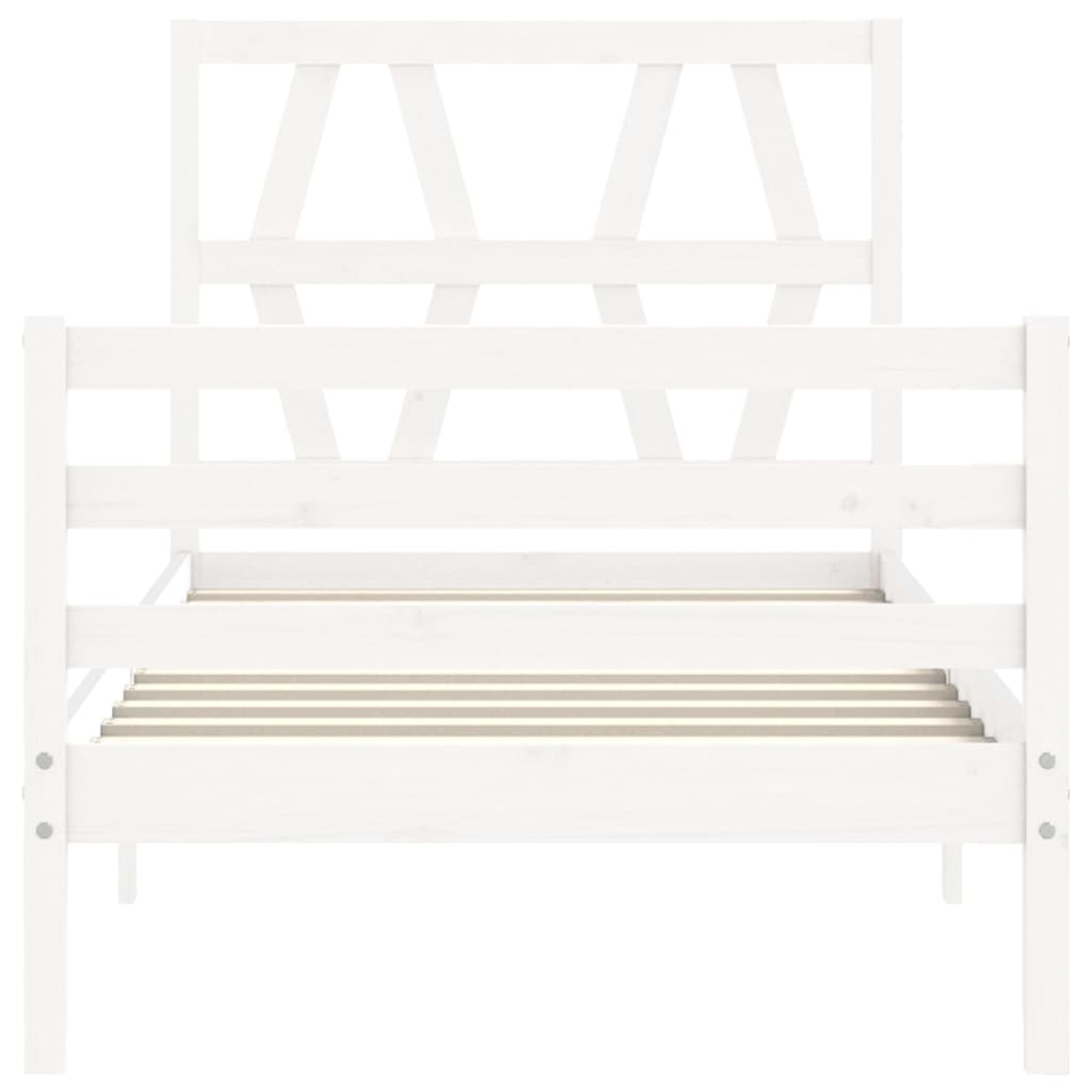 vidaXL Bed Frame without Mattress White 90x200 cm Solid Wood