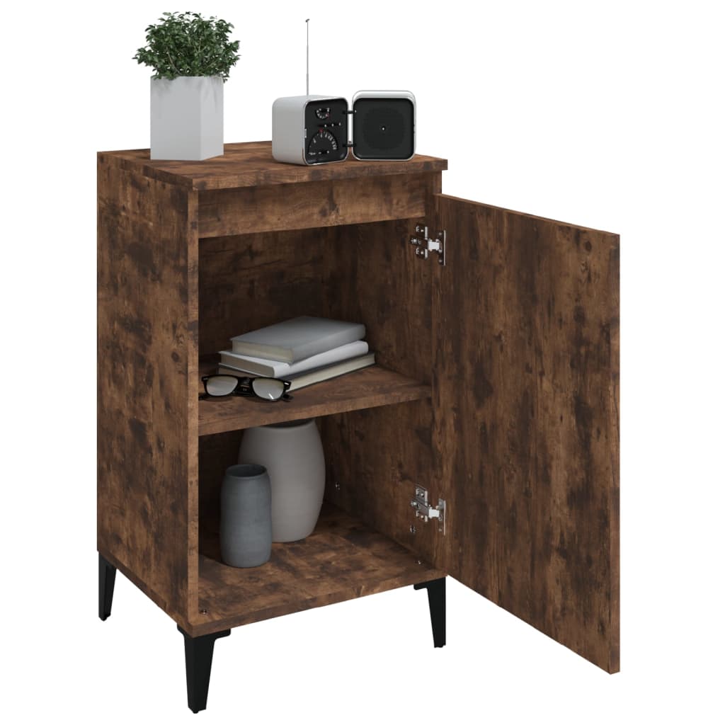 vidaXL Bedside Cabinet Smoked Oak 40x35x70 cm Engineered Wood