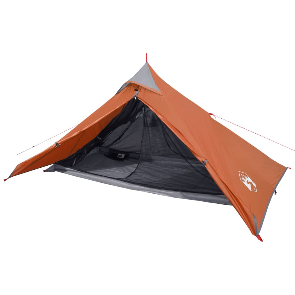 vidaXL Camping Tent Tipi 1-Person Orange Waterproof