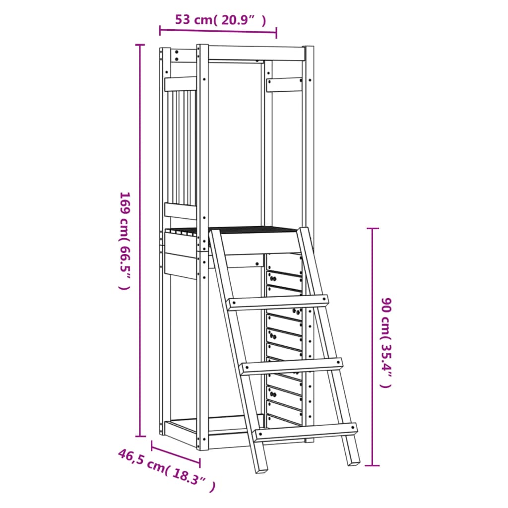 vidaXL Outdoor Playset 53x46.5x169 cm Impregnated Wood Pine