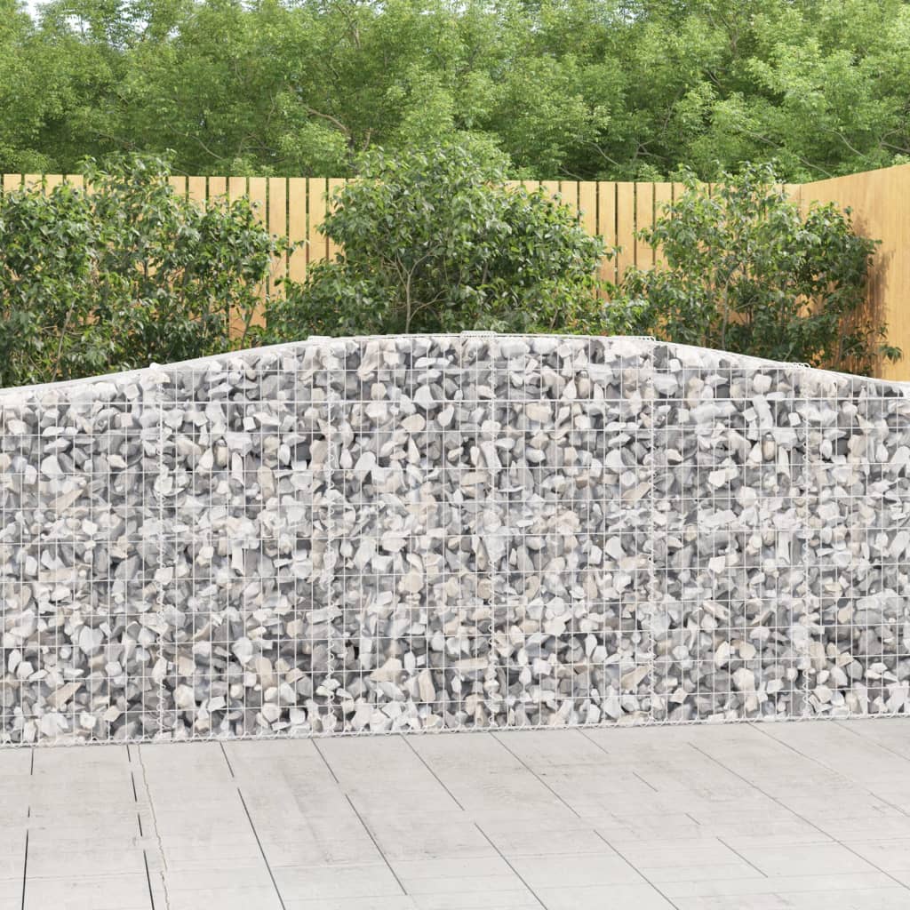 vidaXL Arched Gabion Baskets 5 pcs 400x50x100/120 cm Galvanised Iron