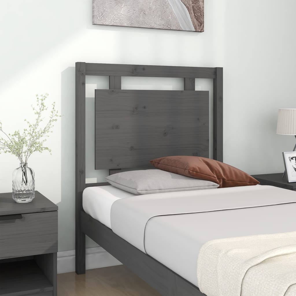 vidaXL Bed Headboard Grey 80.5x4x100 cm Solid Pine Wood