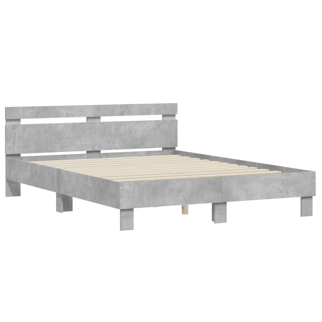 vidaXL Bed Frame without Mattress Concrete Grey 150x200 cm King Size