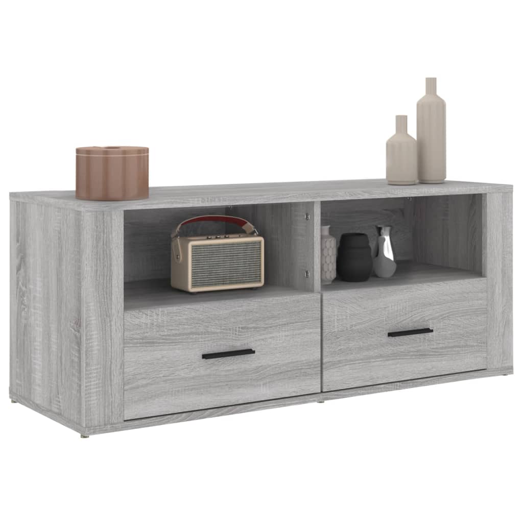 vidaXL TV Cabinet Grey Sonoma 100x35x40 cm Engineered Wood