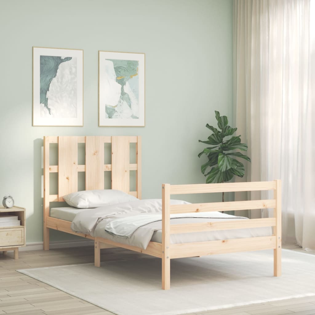 vidaXL Bed Frame without Mattress Small Single Solid Wood