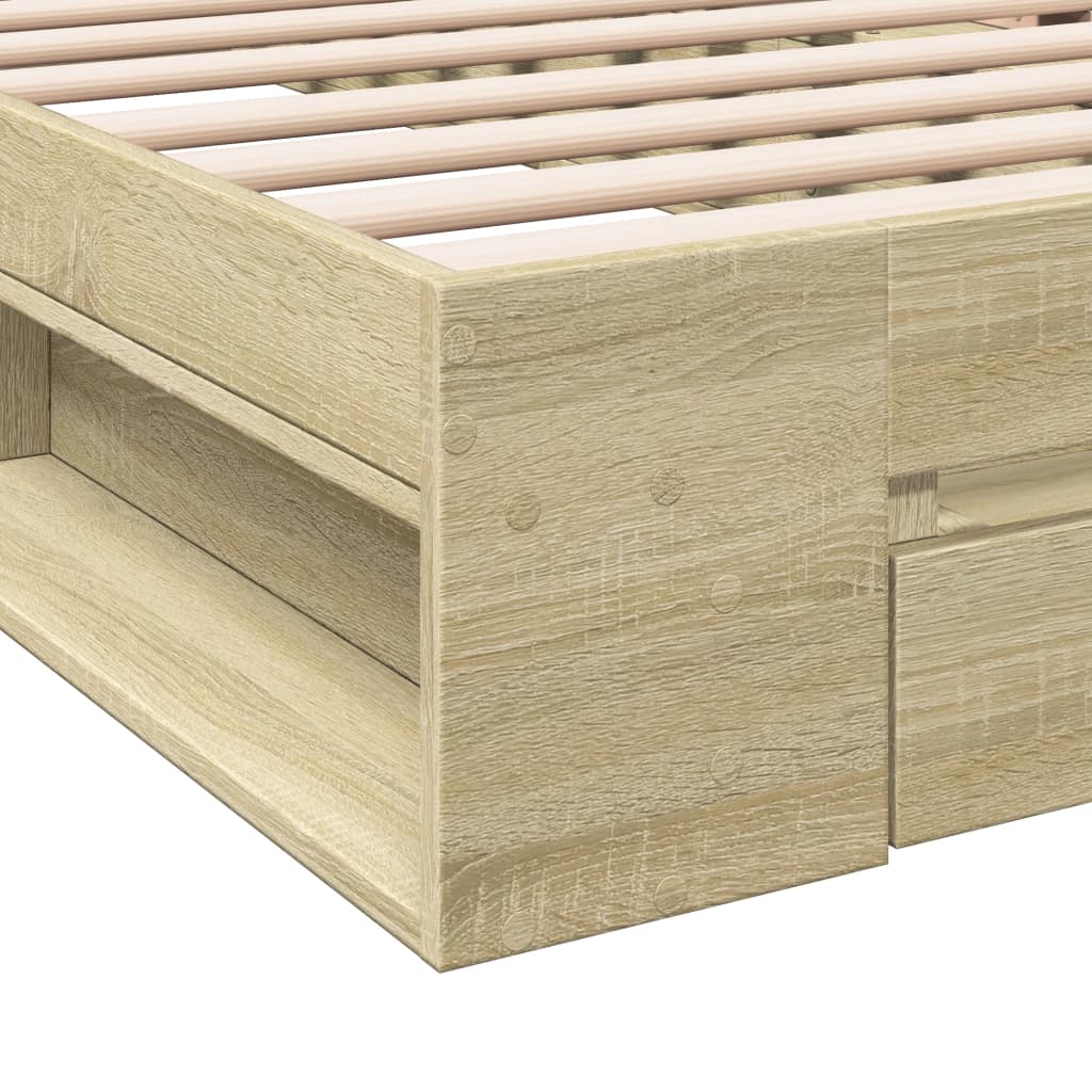 vidaXL Bed Frame with Drawer without Mattress Sonoma Oak 75x190 cm Small Single