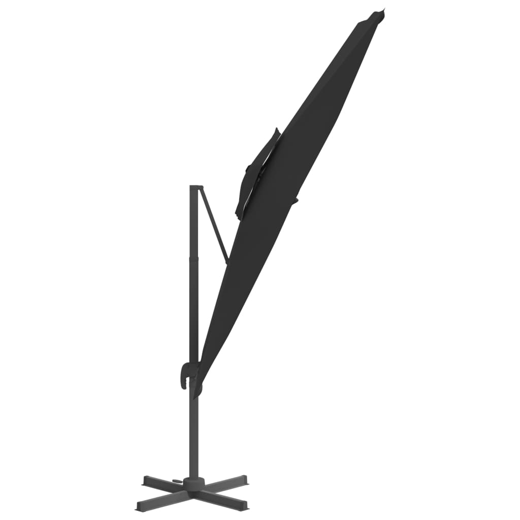 vidaXL Double Top Cantilever Garden Parasol Black 400x300 cm