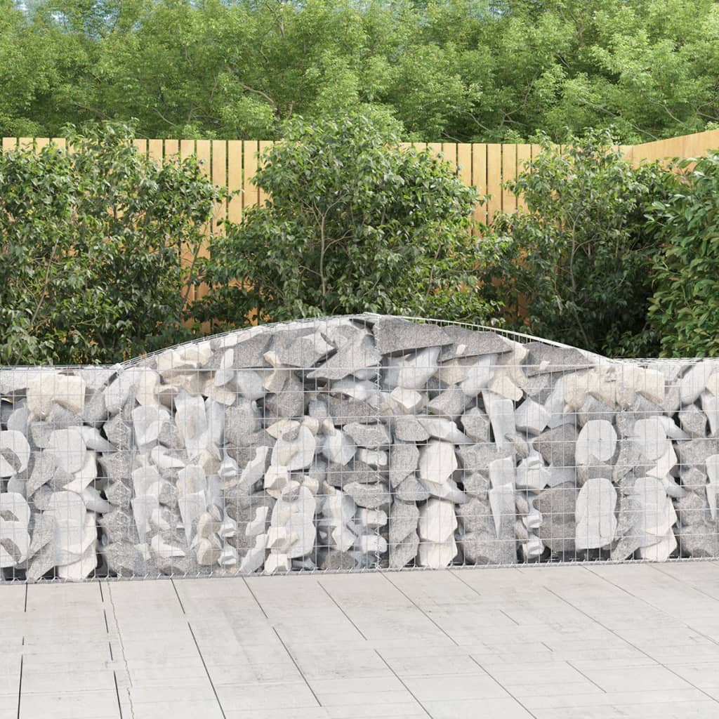 vidaXL Arched Gabion Baskets 5 pcs 400x30x100/120 cm Galvanised Iron