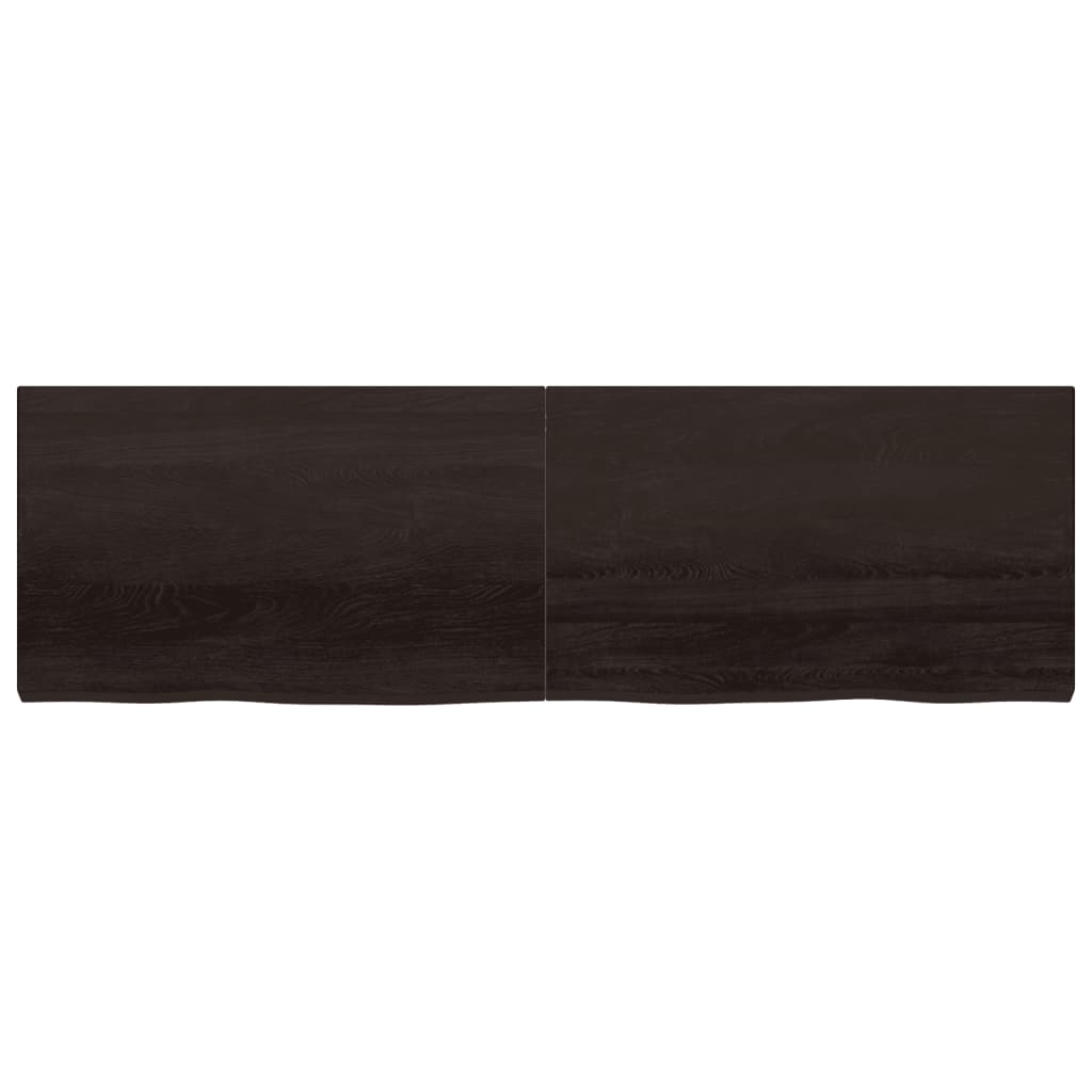 vidaXL Bathroom Countertop Dark Brown 200x60x(2-6) cm Treated Solid Wood