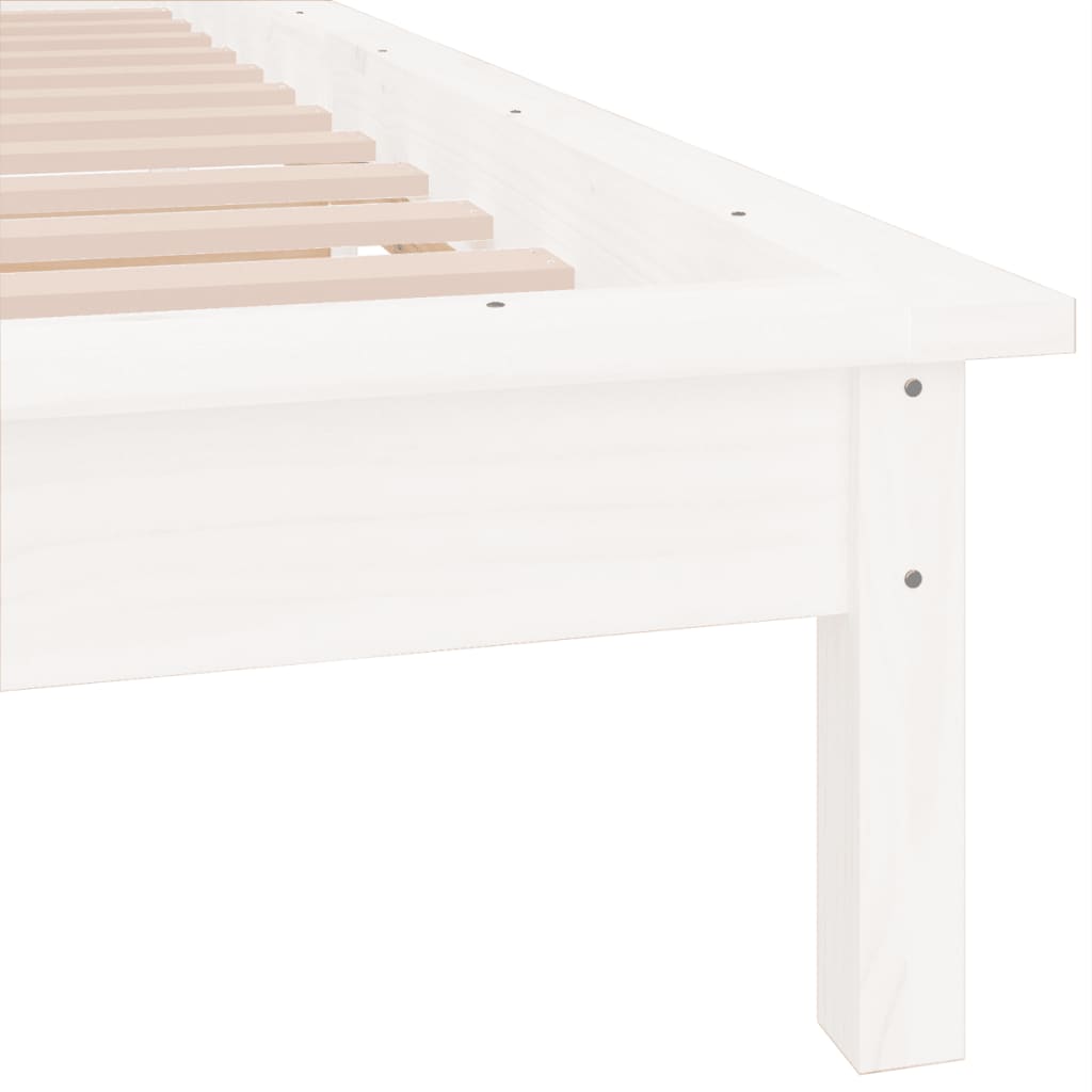 vidaXL LED Bed Frame White 100x200 cm Solid Wood