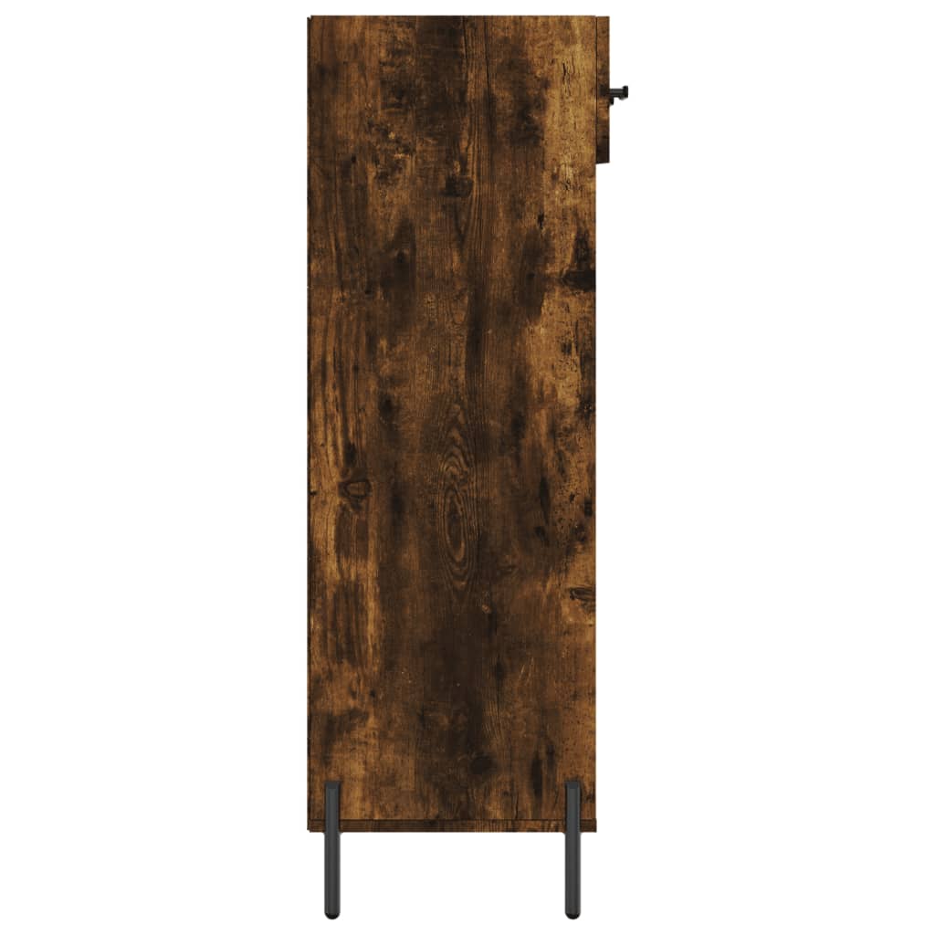 vidaXL Shoe Cabinet Smoked Oak 60x35x105 cm Engineered Wood