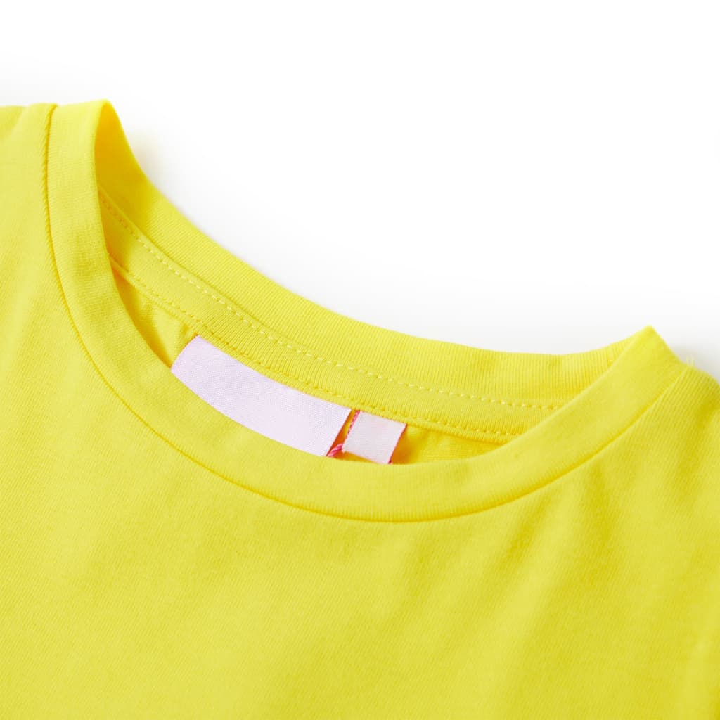 Kids' T-shirt with Cap Sleeves Bright Yellow 140