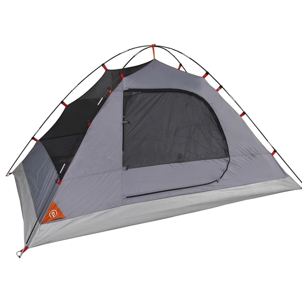 vidaXL Camping Tent Dome 2-Person Grey and Orange Waterproof