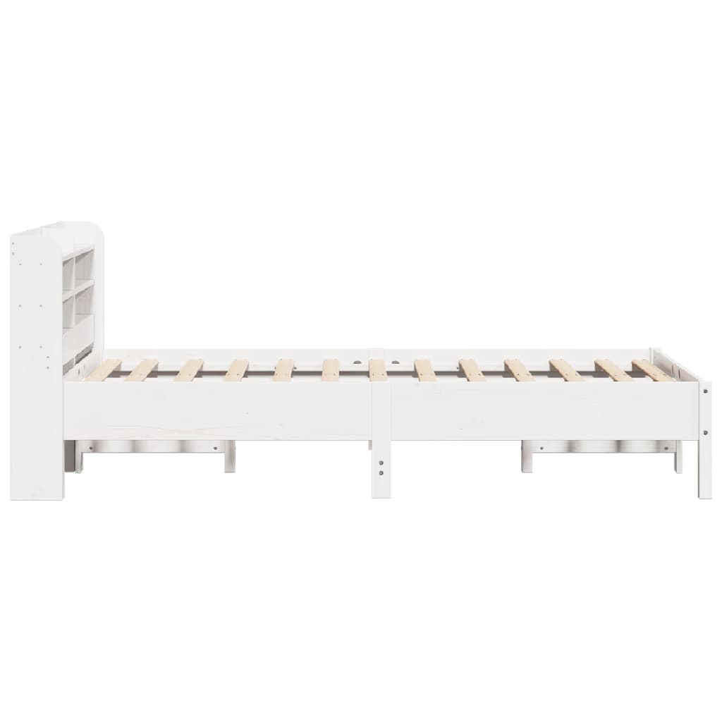 vidaXL Bed Frame without Mattress White 75x190 cm Small Single Solid Wood Pine