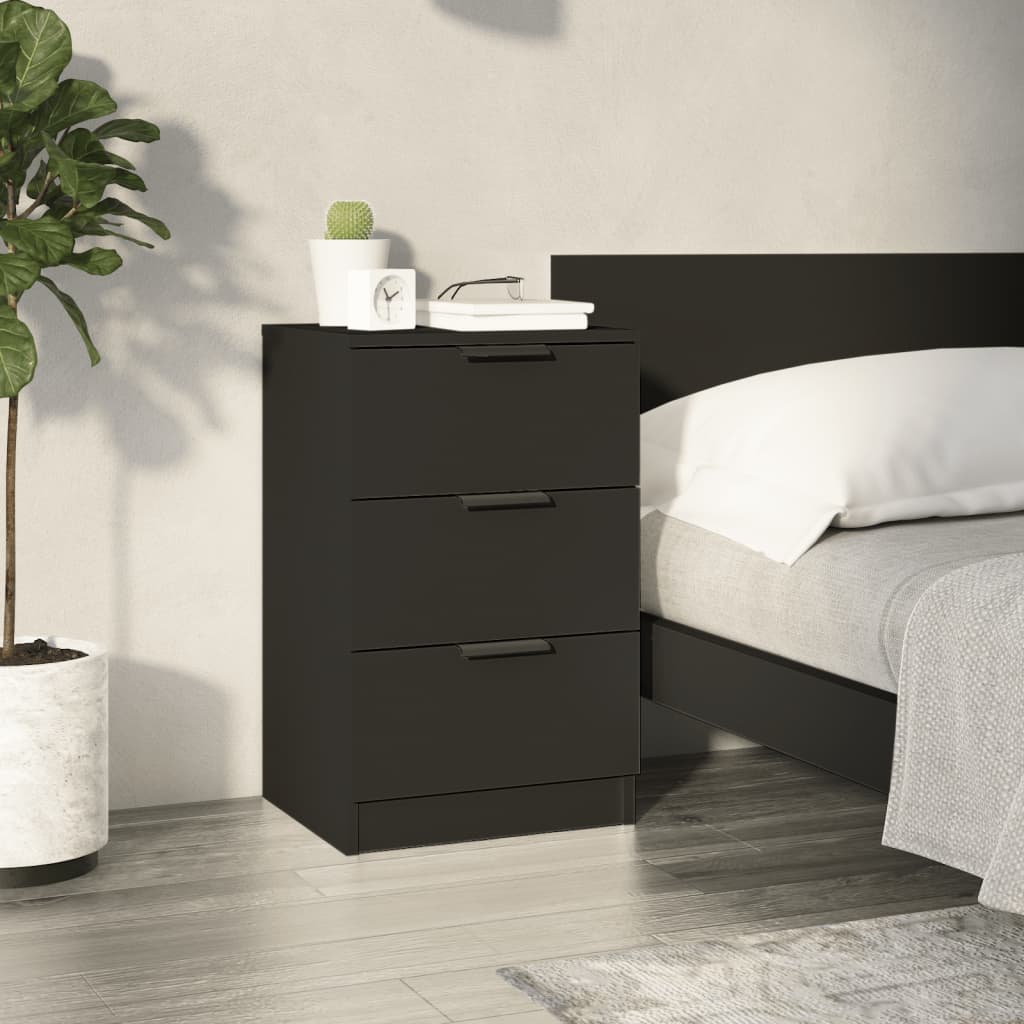 vidaXL Bedside Cabinet Black 40x36x65 cm