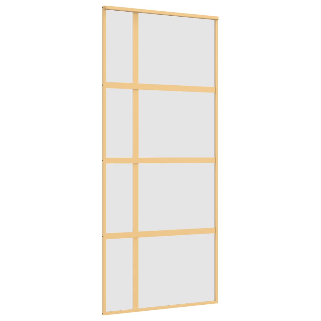 vidaXL Sliding Door Gold 90x205 cm Frosted ESG Glass and Aluminium