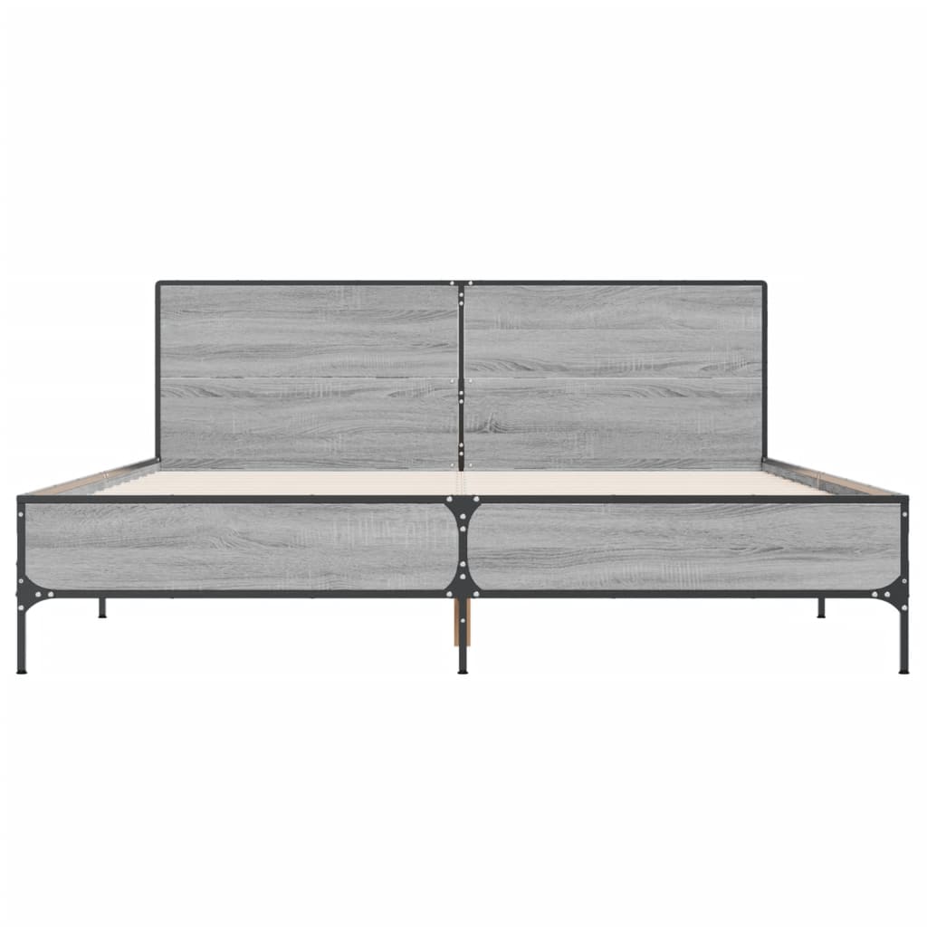 vidaXL Bed Frame without Mattress Grey Sonoma 140x200 cm