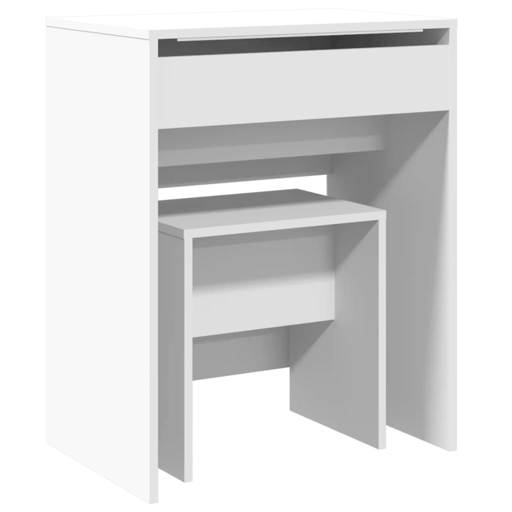 vidaXL Dressing Table and Stool White 60x40x113.5 cm