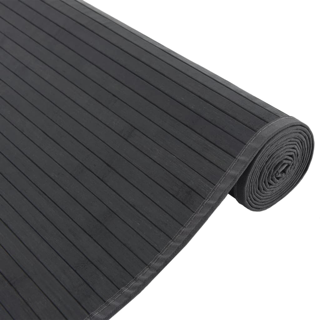 vidaXL Rug Rectangular Black80x200 cm Bamboo