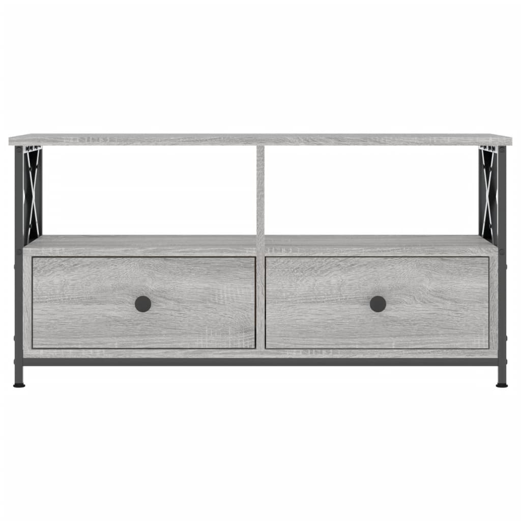 vidaXL TV Cabinet Grey Sonoma 90x33x45 cm Engineered Wood&Iron