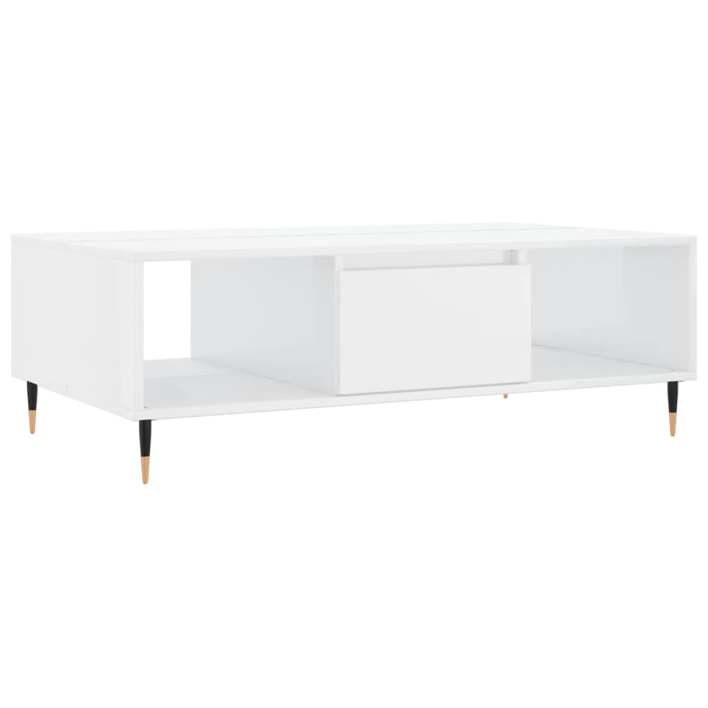 vidaXL Coffee Table High Gloss White 104x60x35 cm Engineered Wood