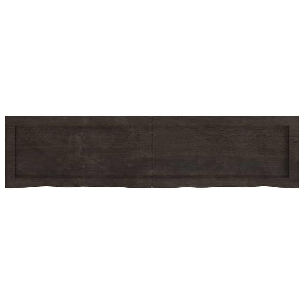 vidaXL Bathroom Countertop Dark Brown 120x30x(2-4) cm Treated Solid Wood