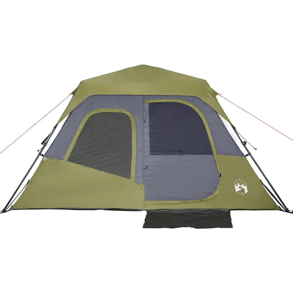 vidaXL Family Tent 6-Person Green Quick Release Waterproof