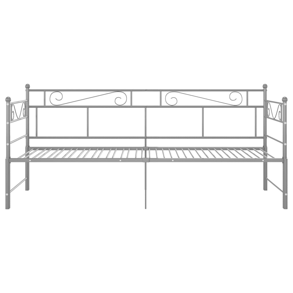 vidaXL Pull-out Sofa Bed Frame without Mattress Grey Metal 90x200 cm