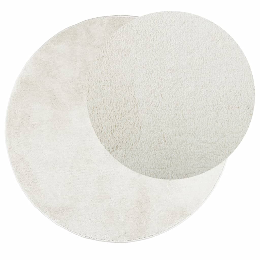 vidaXL Rug OVIEDO Short Pile Cream Ø 200 cm