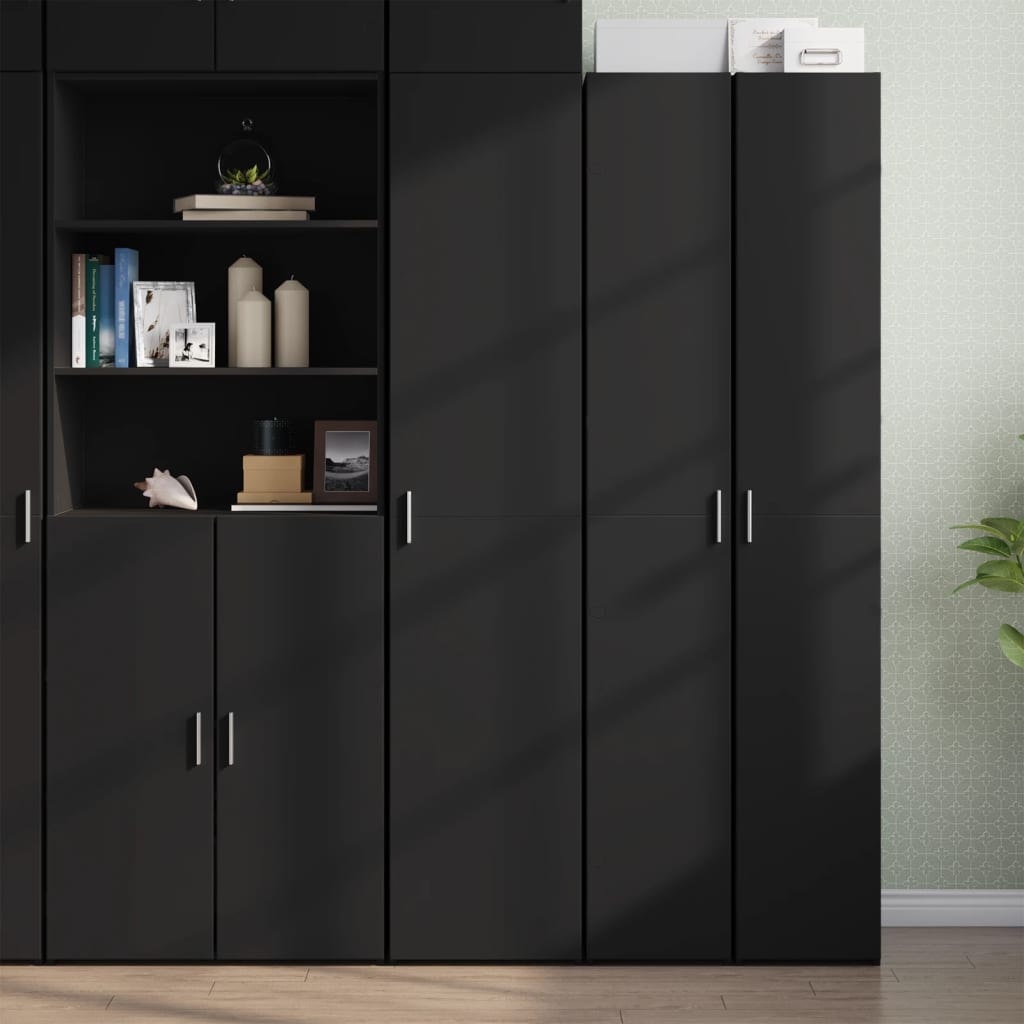 vidaXL Highboard Black 40x42.5x185 cm Engineered Wood