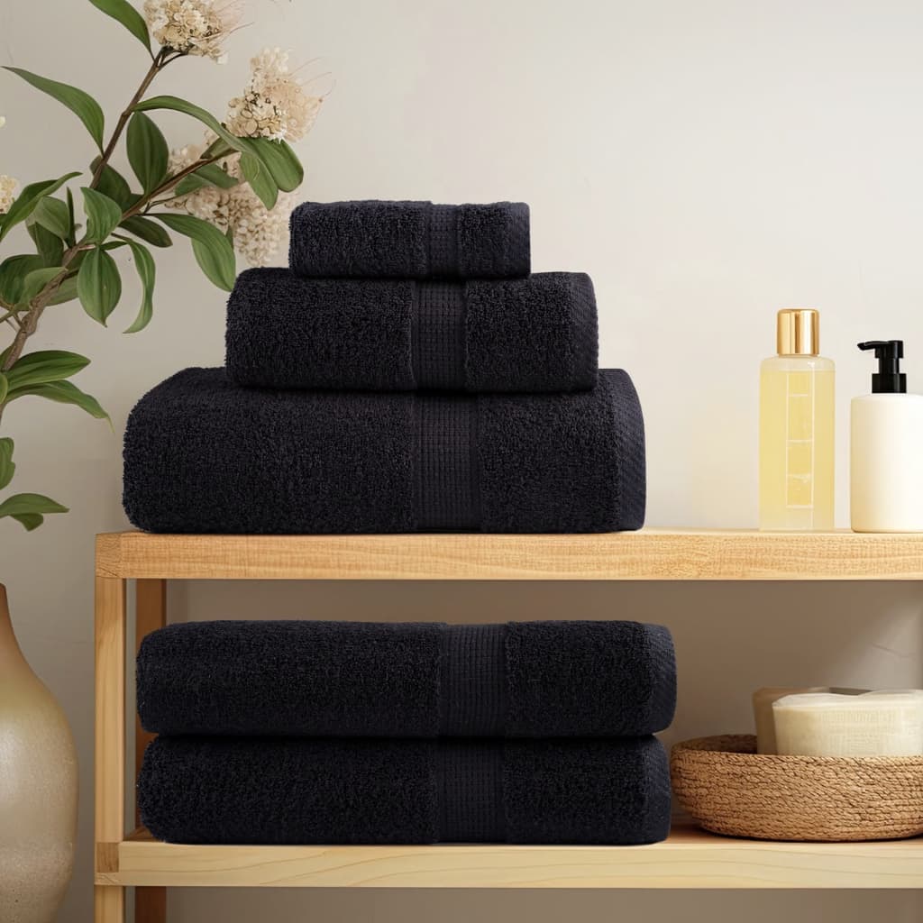 vidaXL Premium Soap Towels SOLUND 4 pcs Black 30x30 cm 600 gsm