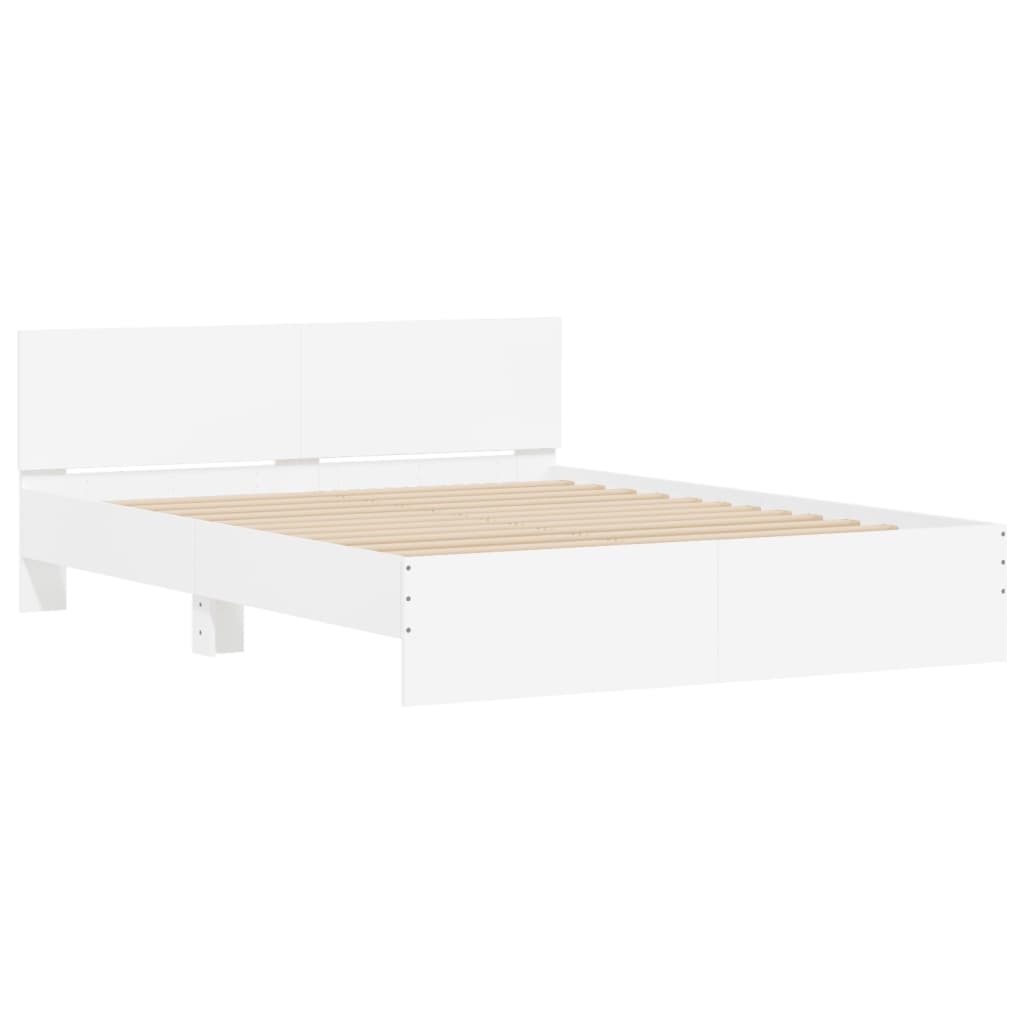 vidaXL Bed Frame without Mattress White 150x200 cm King Size