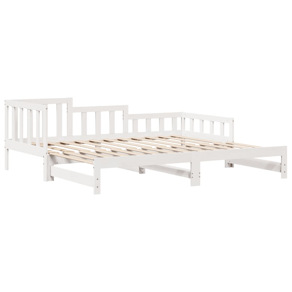 vidaXL Daybed with Trundle and Drawers without Mattress White 80x200 cm