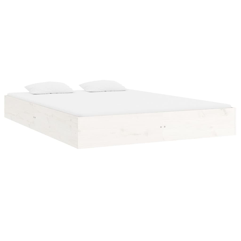 vidaXL Bed Frame without Mattress White Solid Wood 140x200 cm