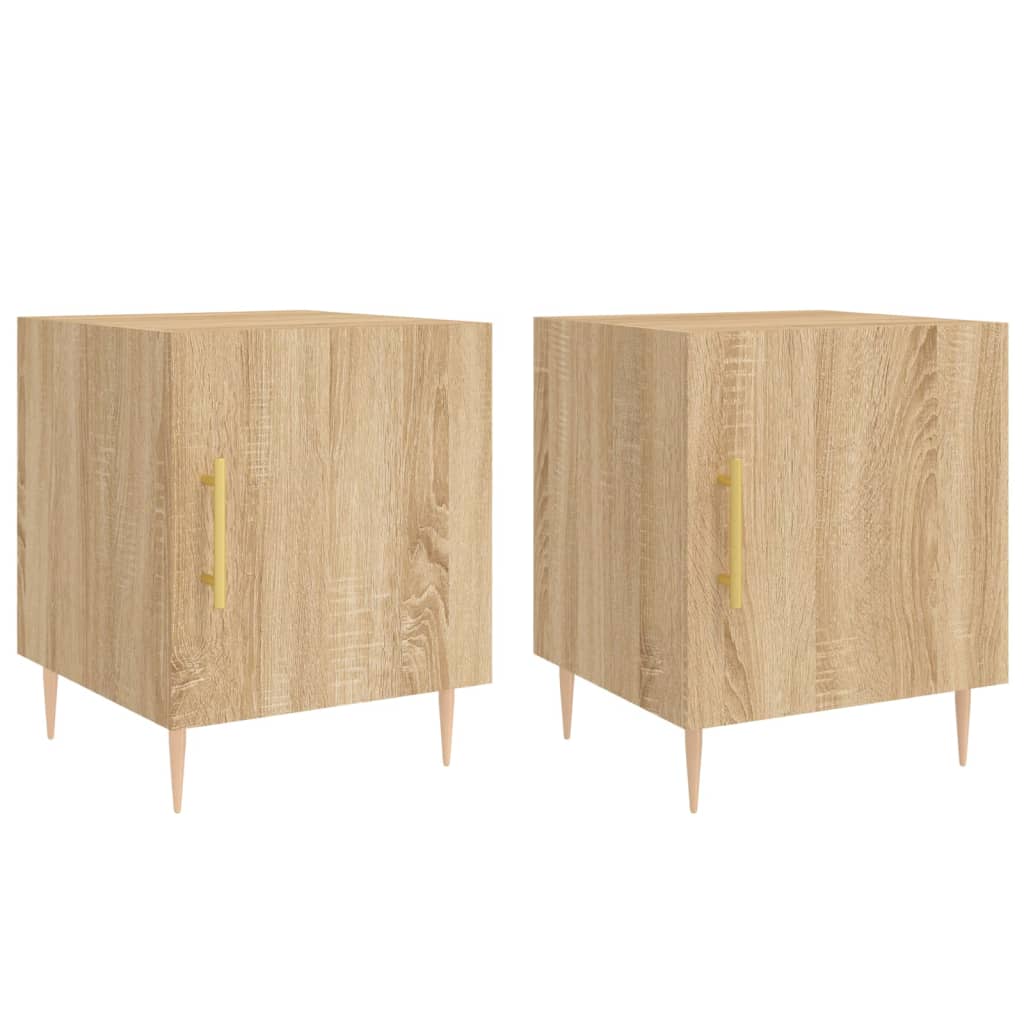 vidaXL Bedside Cabinets 2 pcs Sonoma Oak 40x40x50 cm Engineered Wood