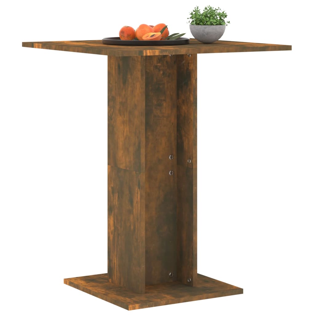 vidaXL Bistro Table Smoked Oak 60x60x75 cm Engineered Wood