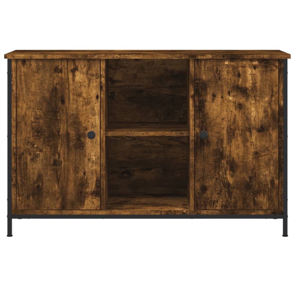 vidaXL TV Cabinet Smoked Oak 100x35x65 cm Engineered Wood