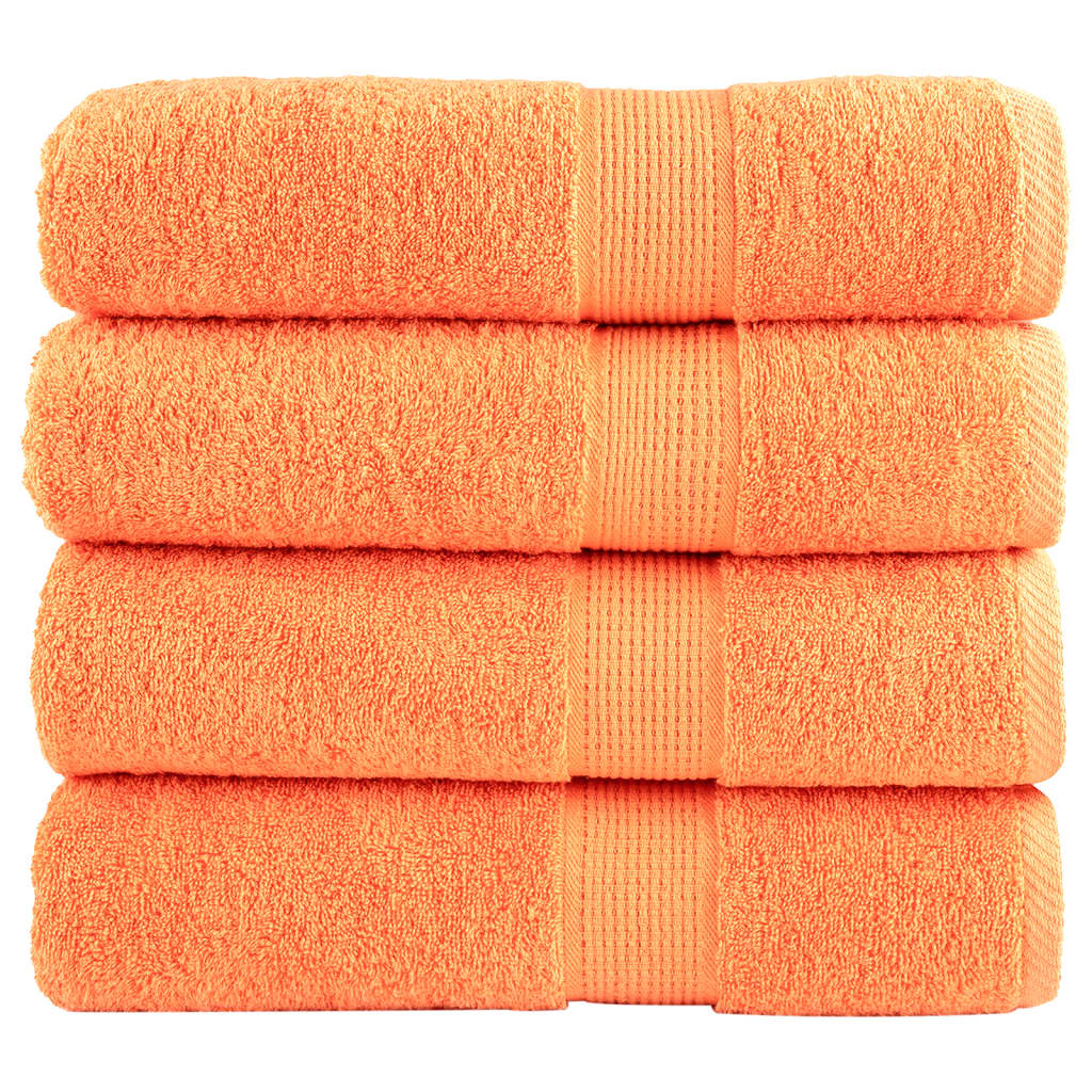 vidaXL Premium Hand Towels SOLUND 4 pcs Orange 50x100 cm 600 gsm