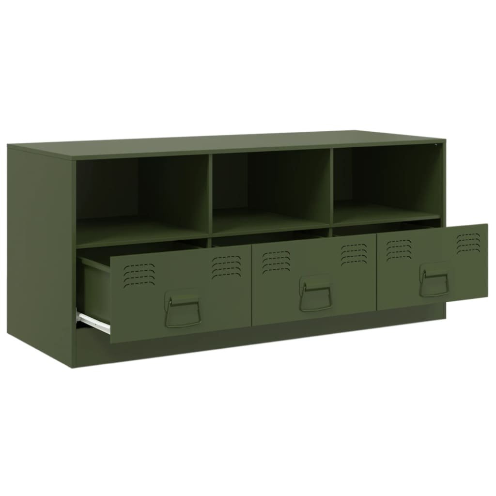 vidaXL TV Cabinet Olive Green 99x39x44 cm Steel