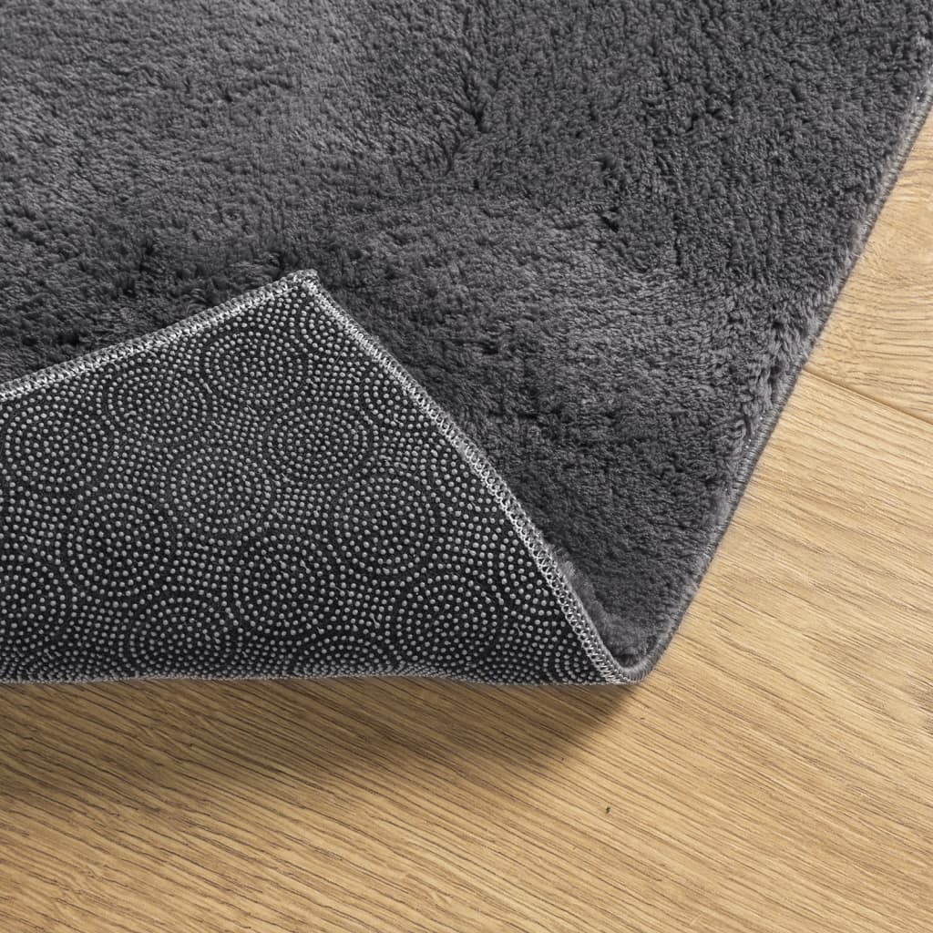 vidaXL Rug HUARTE Short Pile Soft and Washable Anthracite 200x200 cm