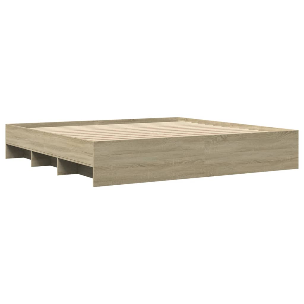 vidaXL Bed Frame without Mattress Sonoma Oak 180x200 cm Super King Engineered Wood