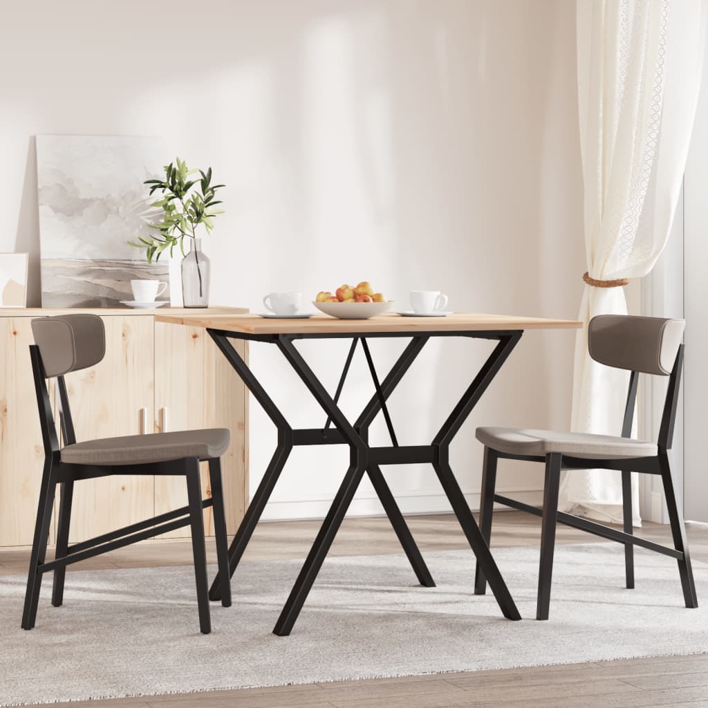 vidaXL Dining Table Y-Frame 90x90x75 cm Solid Wood Pine and Cast Iron