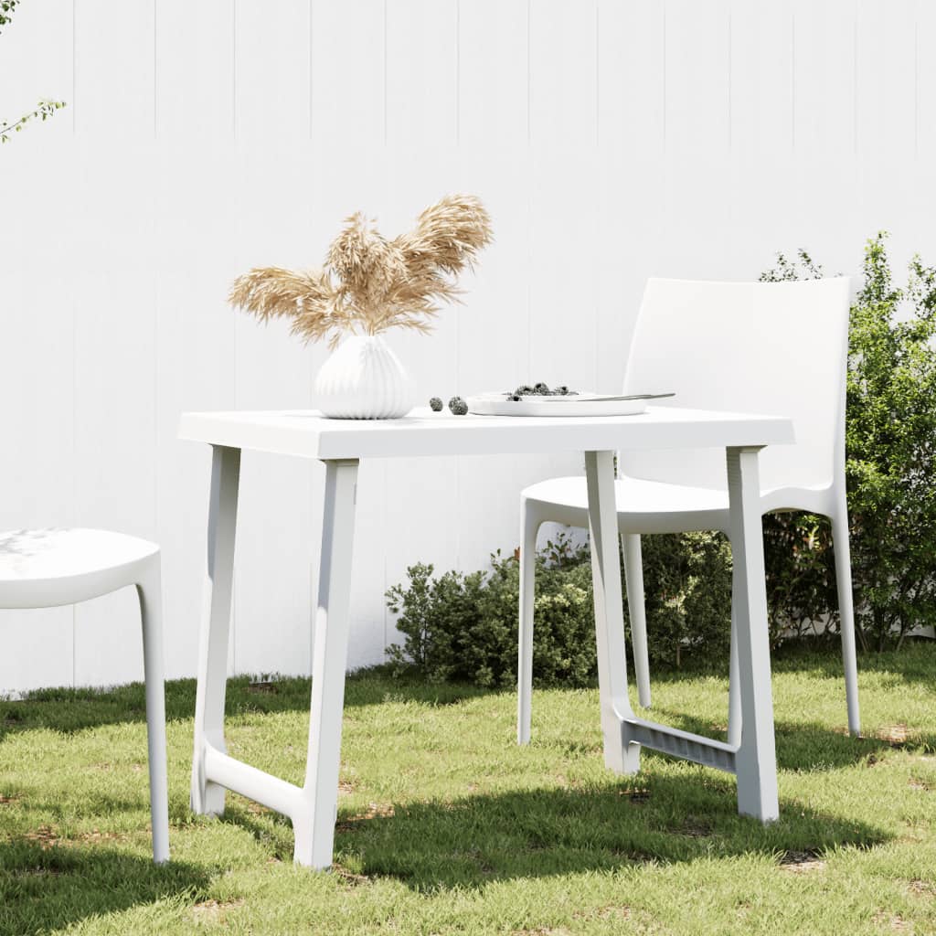 vidaXL Camping Table White 79x56x64 cm PP Wooden Look